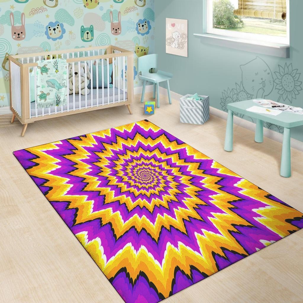 Purple Psychedelic Optical illusion Floor Mat-grizzshop