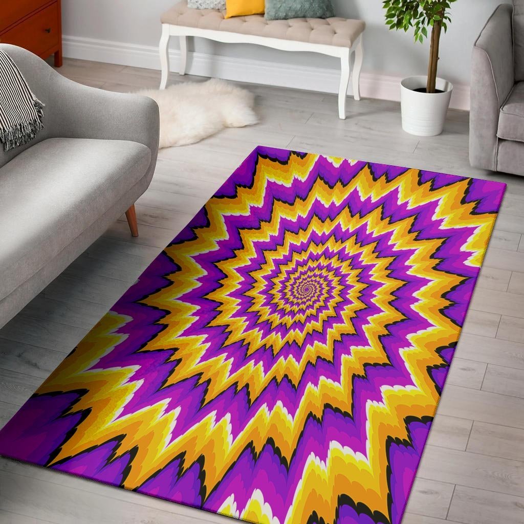 Purple Psychedelic Optical illusion Floor Mat-grizzshop