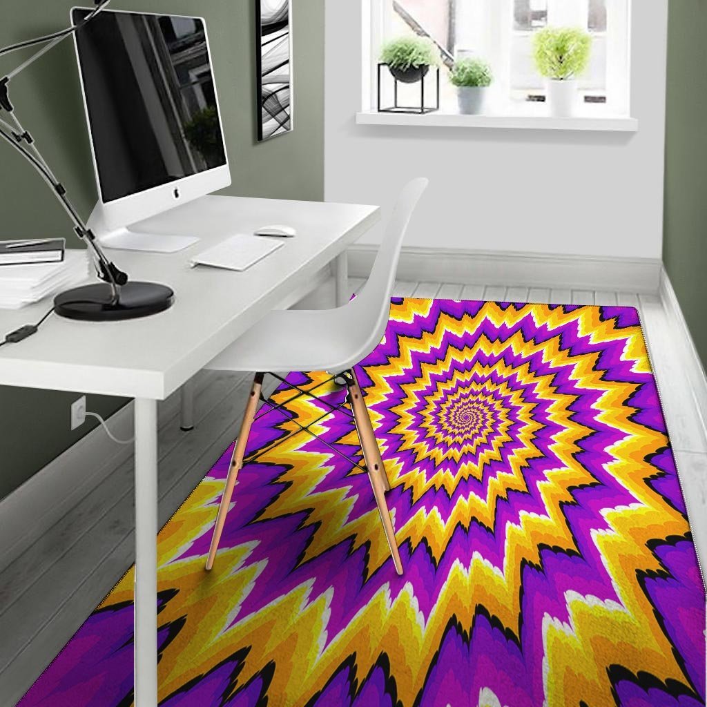 Purple Psychedelic Optical illusion Floor Mat-grizzshop