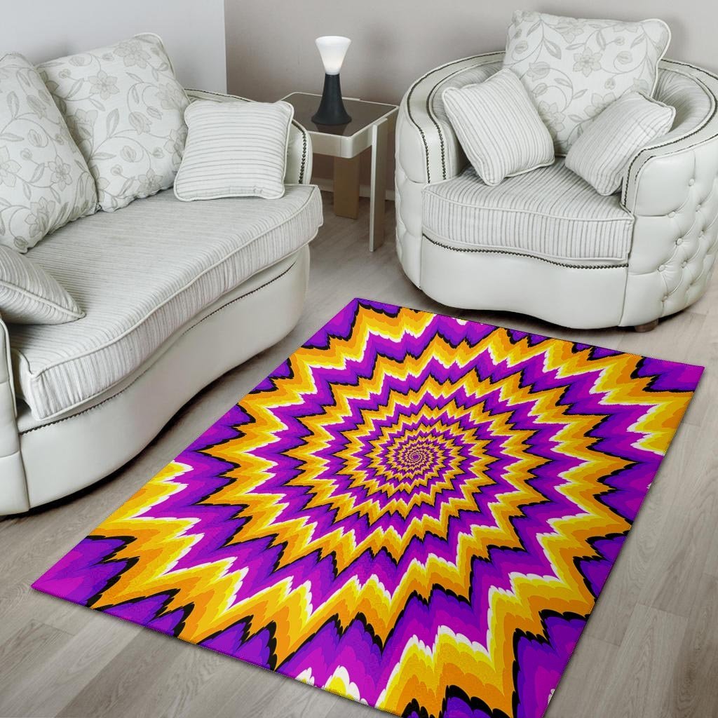 Purple Psychedelic Optical illusion Floor Mat-grizzshop