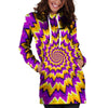 Purple Psychedelic Optical illusion Hoodie Dress-grizzshop