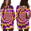 Purple Psychedelic Optical illusion Hoodie Dress-grizzshop