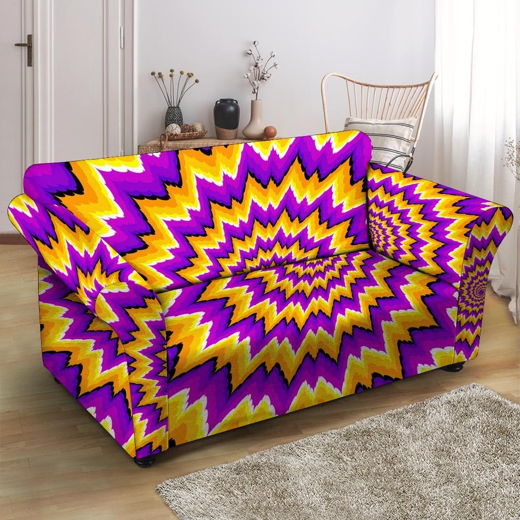 Purple Psychedelic Optical illusion Loveseat Cover-grizzshop