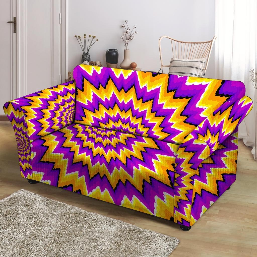 Purple Psychedelic Optical illusion Loveseat Cover-grizzshop