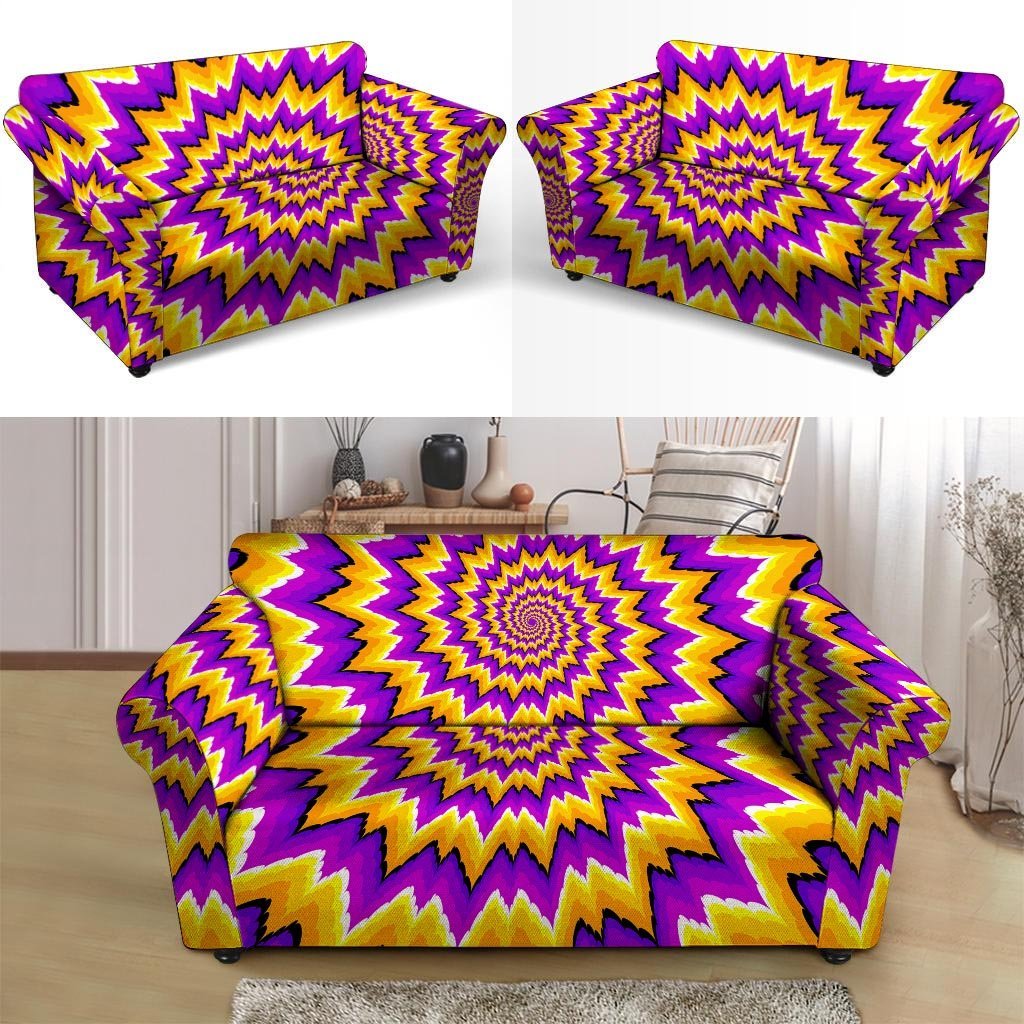 Purple Psychedelic Optical illusion Loveseat Cover-grizzshop