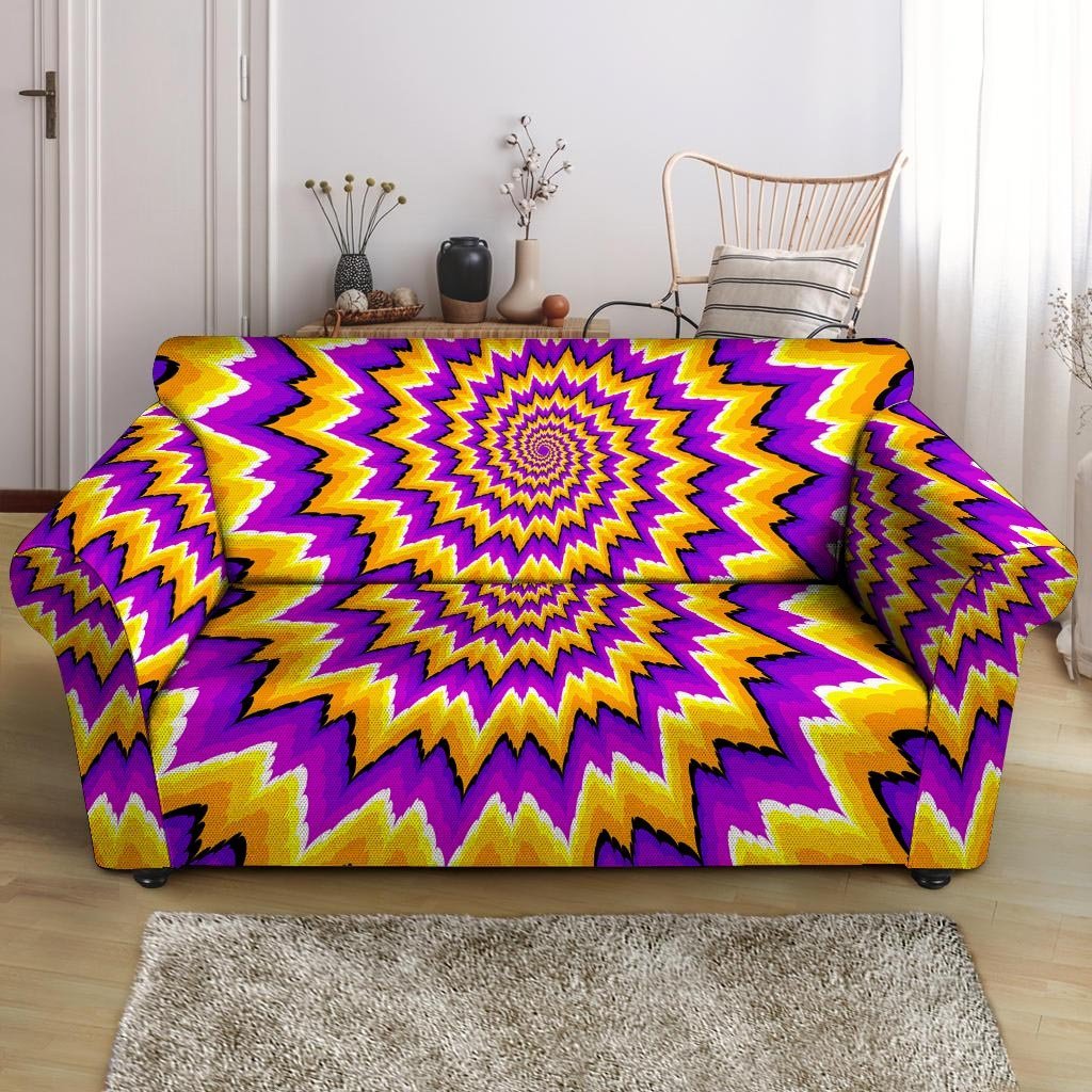 Purple Psychedelic Optical illusion Loveseat Cover-grizzshop