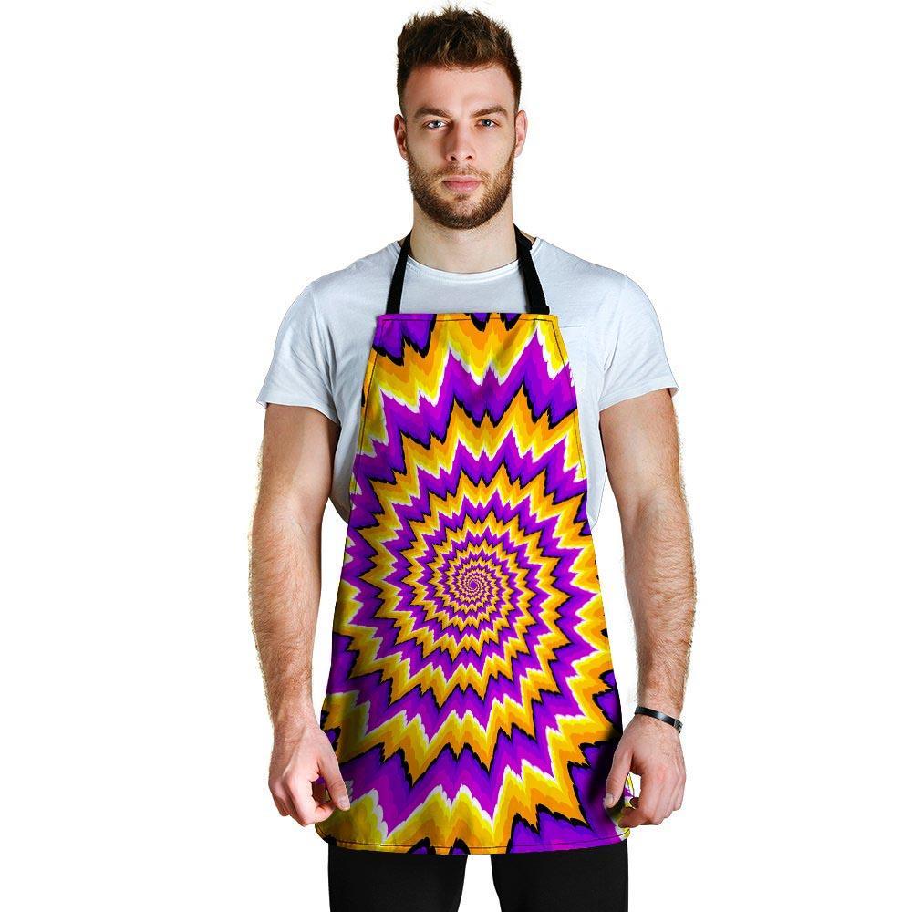 Purple Psychedelic Optical illusion Men's Apron-grizzshop