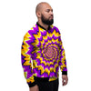 Purple Psychedelic Optical illusion Men's Bomber Jacket-grizzshop