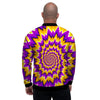 Purple Psychedelic Optical illusion Men's Bomber Jacket-grizzshop