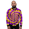 Purple Psychedelic Optical illusion Men's Bomber Jacket-grizzshop