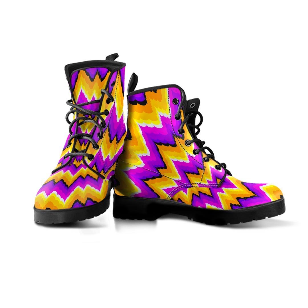 Purple Psychedelic Optical illusion Men's Boots-grizzshop