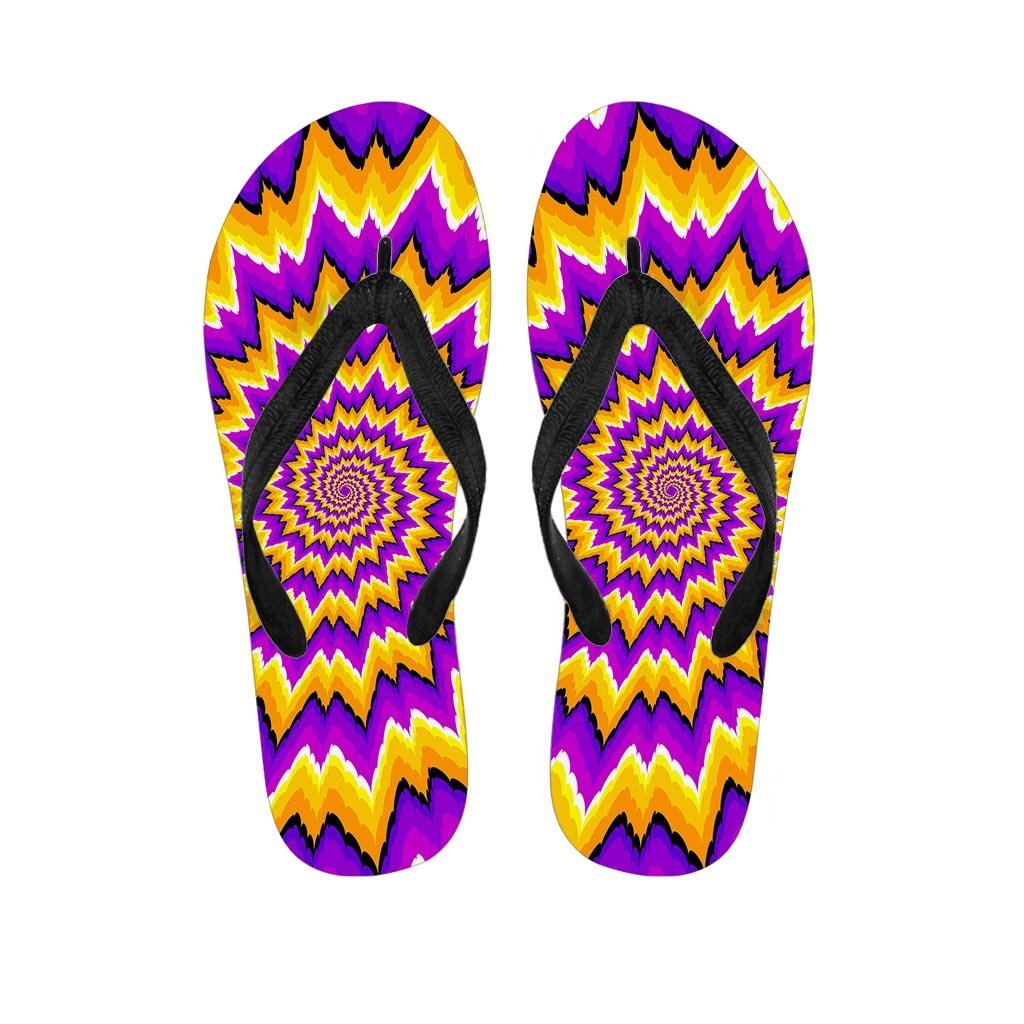 Purple Psychedelic Optical illusion Men's Flip Flops-grizzshop