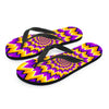 Purple Psychedelic Optical illusion Men's Flip Flops-grizzshop