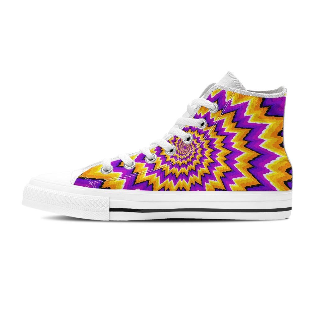 Purple Psychedelic Optical illusion Men's High Top Shoes-grizzshop