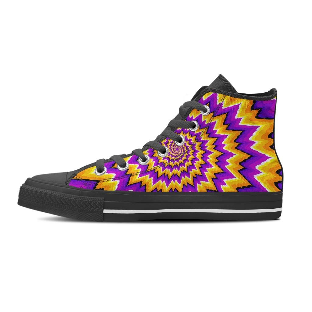 Purple Psychedelic Optical illusion Men's High Top Shoes-grizzshop