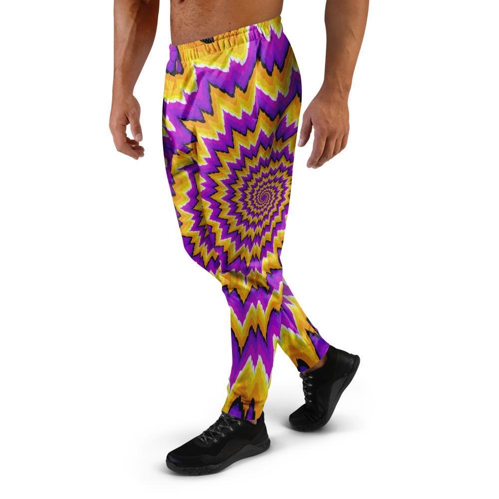Purple Psychedelic Optical illusion Men's Joggers-grizzshop