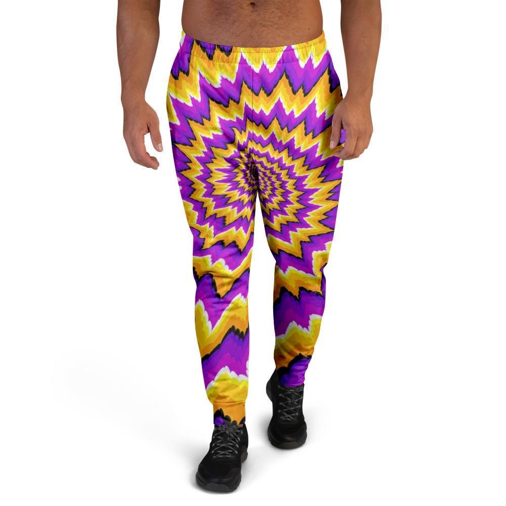 Purple Psychedelic Optical illusion Men's Joggers-grizzshop