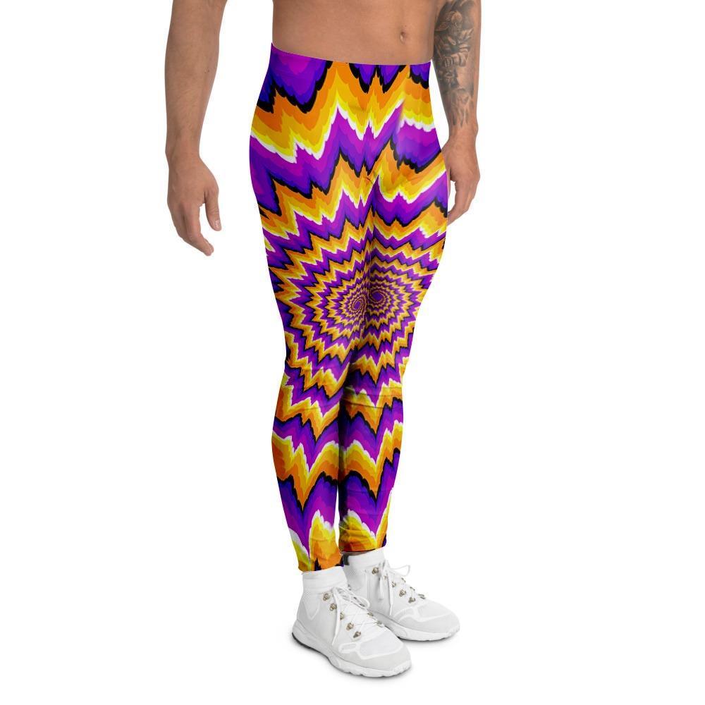 Purple Psychedelic Optical illusion Men's Leggings-grizzshop