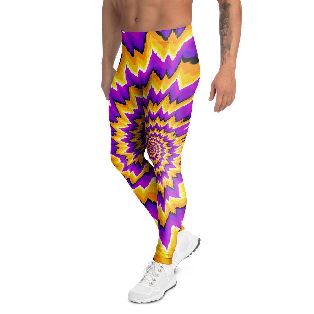 Purple Psychedelic Optical illusion Men's Leggings-grizzshop