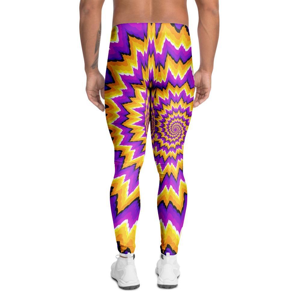 Purple Psychedelic Optical illusion Men's Leggings-grizzshop