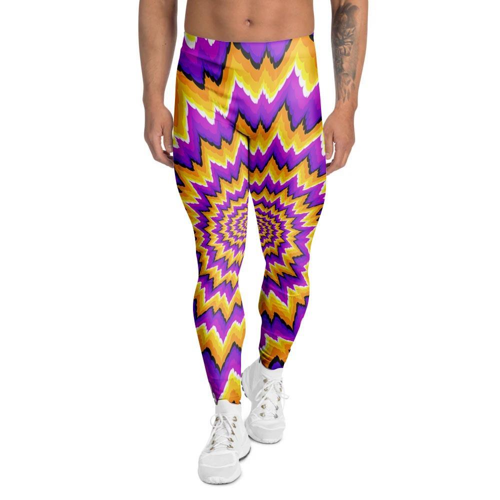 Purple Psychedelic Optical illusion Men's Leggings-grizzshop