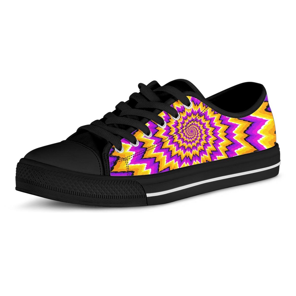 Purple Psychedelic Optical illusion Men's Low Top Shoes-grizzshop