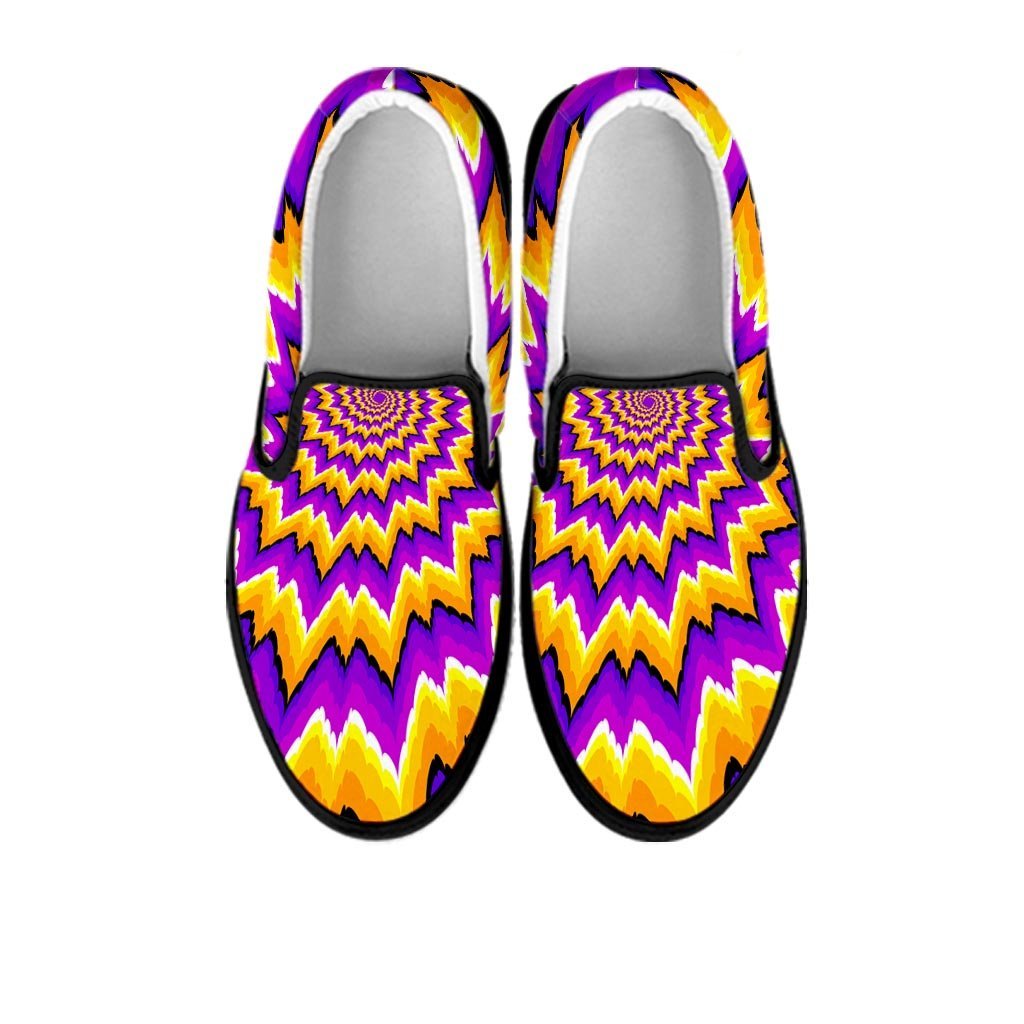 Purple Psychedelic Optical illusion Men's Slip On Sneakers-grizzshop