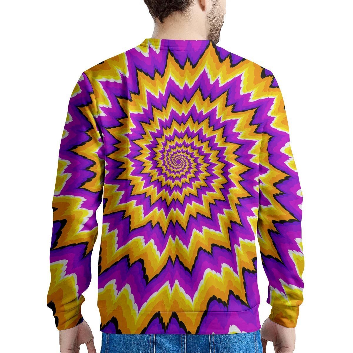 Purple Psychedelic Optical illusion Men's Sweatshirt-grizzshop