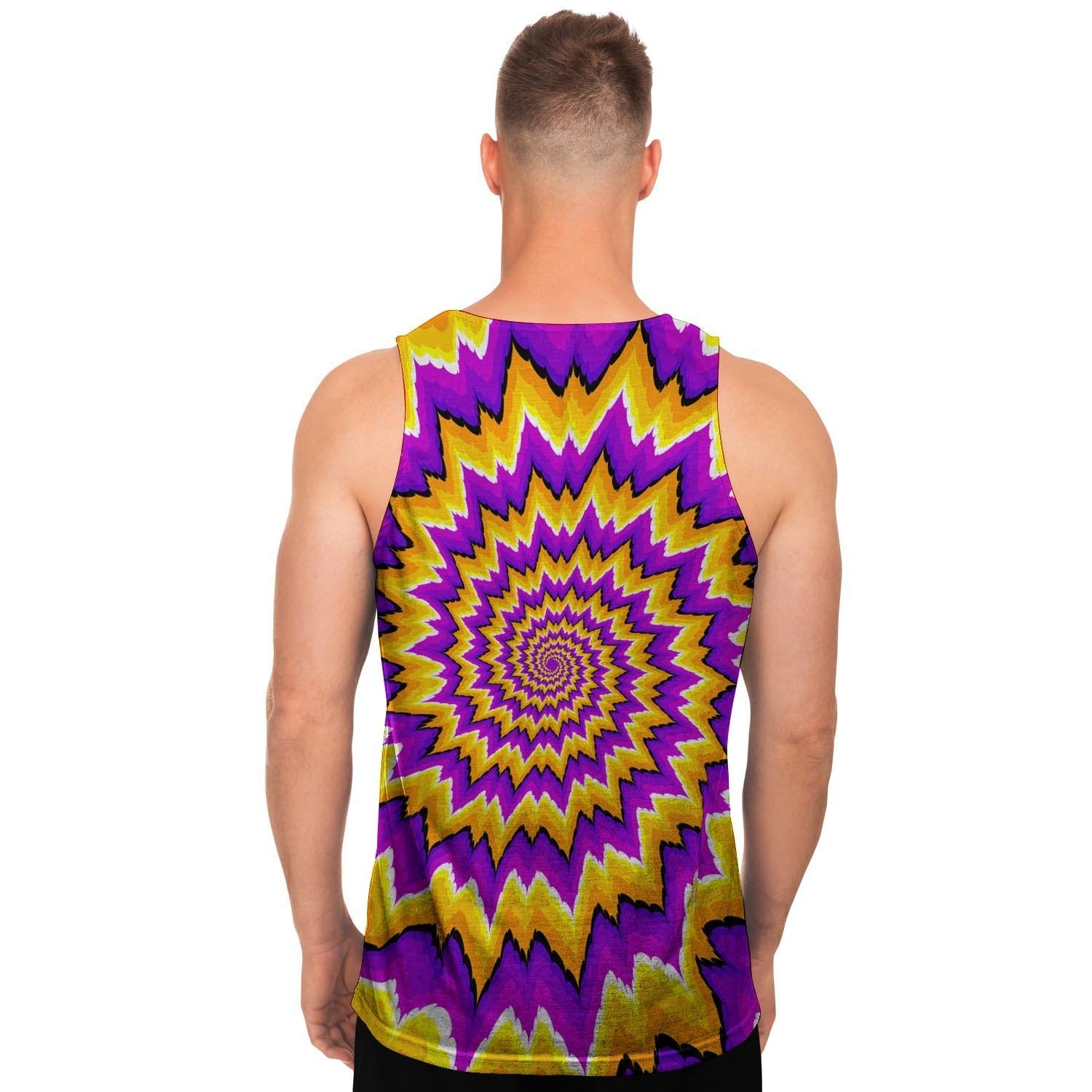 Purple Psychedelic Optical illusion Men's Tank Tops-grizzshop