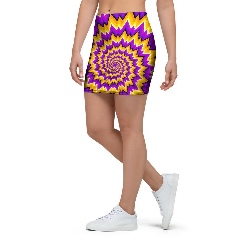 Purple Psychedelic Optical illusion Mini Skirt-grizzshop