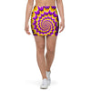 Purple Psychedelic Optical illusion Mini Skirt-grizzshop