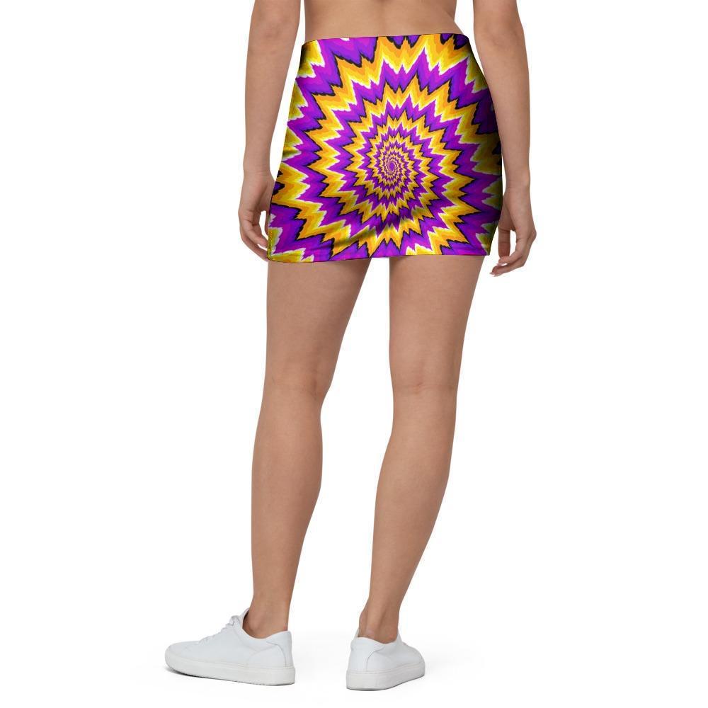 Purple Psychedelic Optical illusion Mini Skirt-grizzshop