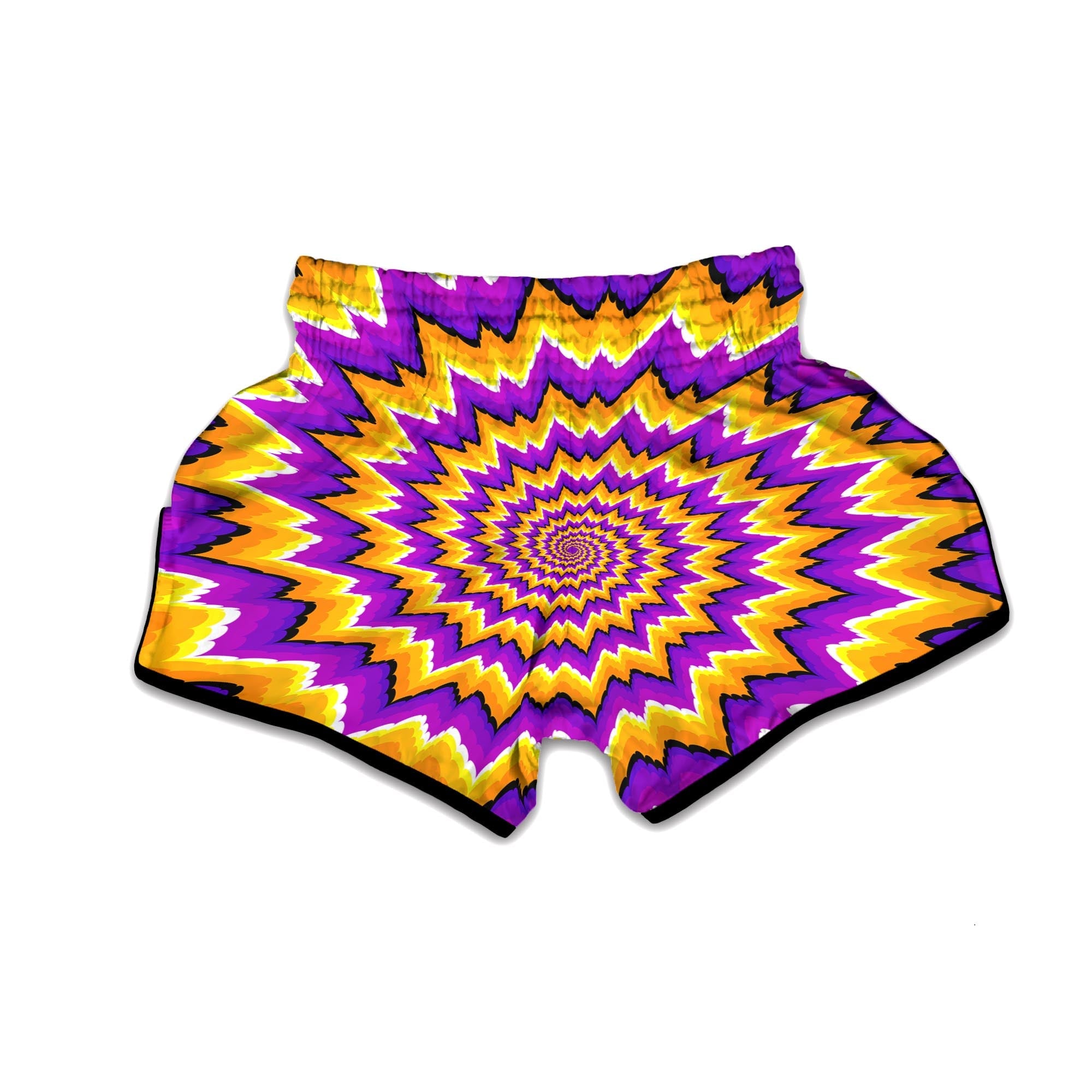 Purple Psychedelic Optical illusion Muay Thai Boxing Shorts-grizzshop