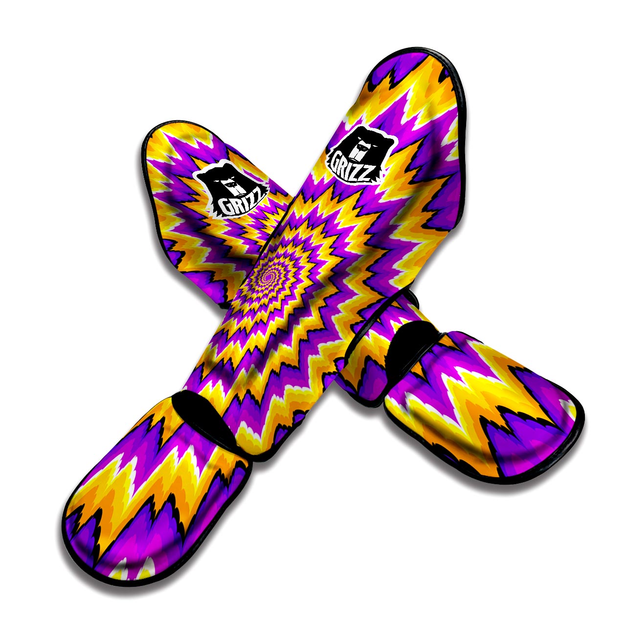 Purple Psychedelic Optical illusion Muay Thai Shin Guard-grizzshop