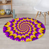 Purple Psychedelic Optical illusion Round Rug-grizzshop