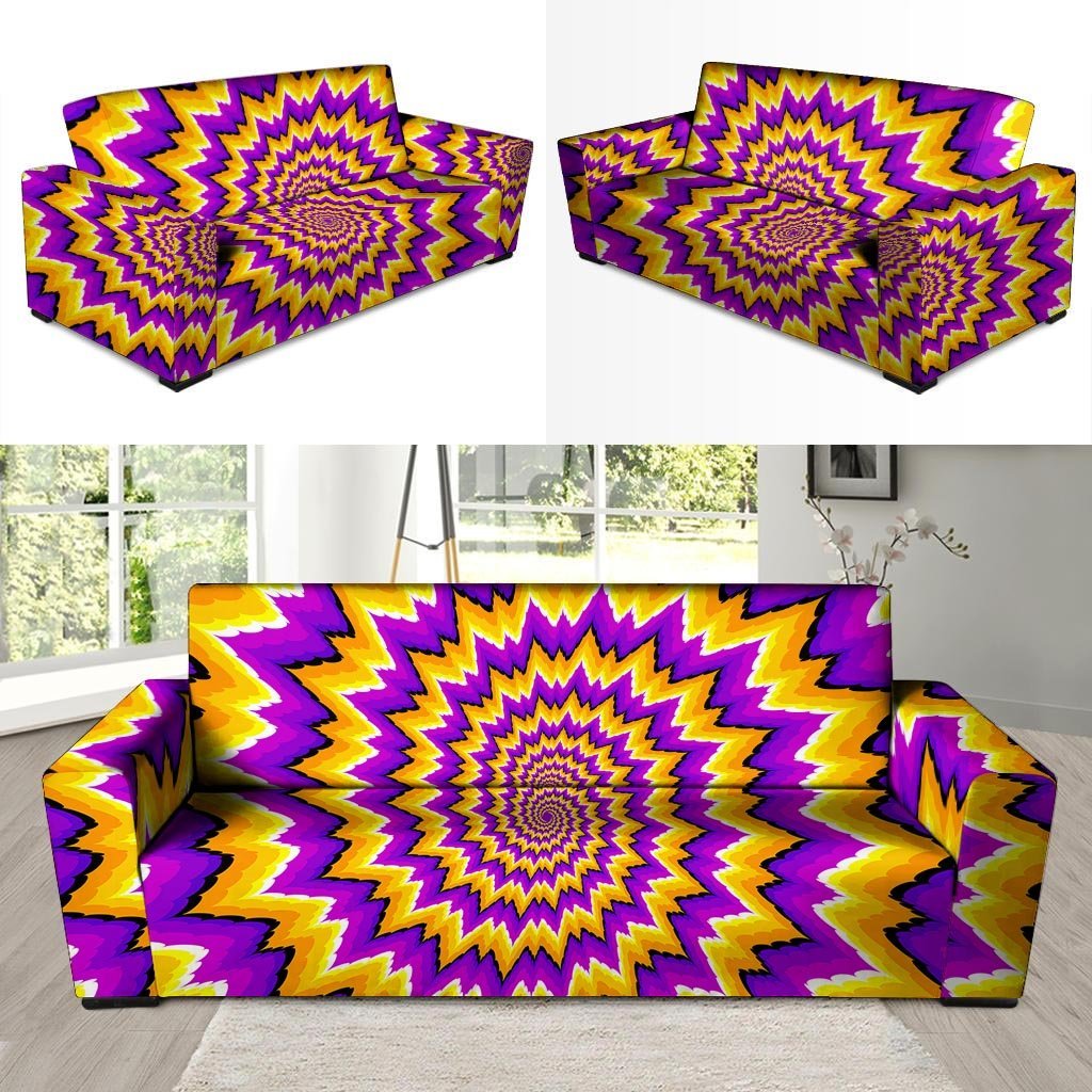 Purple Psychedelic Optical illusion Sofa Cover-grizzshop