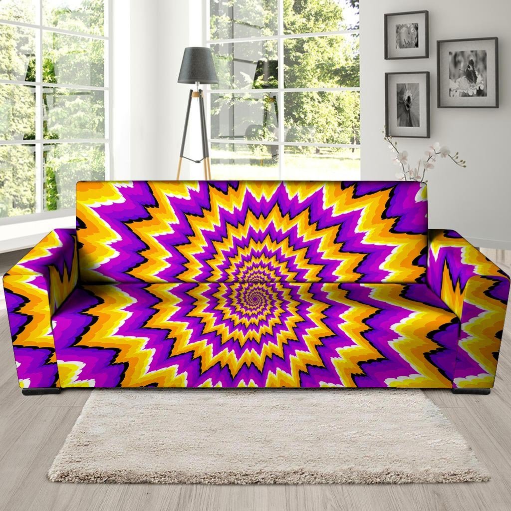 Purple Psychedelic Optical illusion Sofa Cover-grizzshop