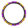 Purple Psychedelic Optical illusion Steering Wheel Cover-grizzshop