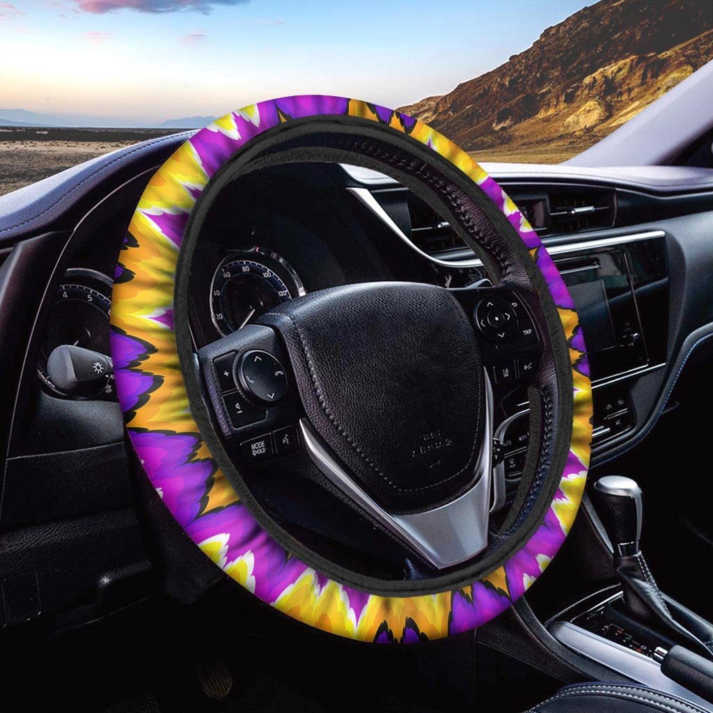 Purple Psychedelic Optical illusion Steering Wheel Cover-grizzshop