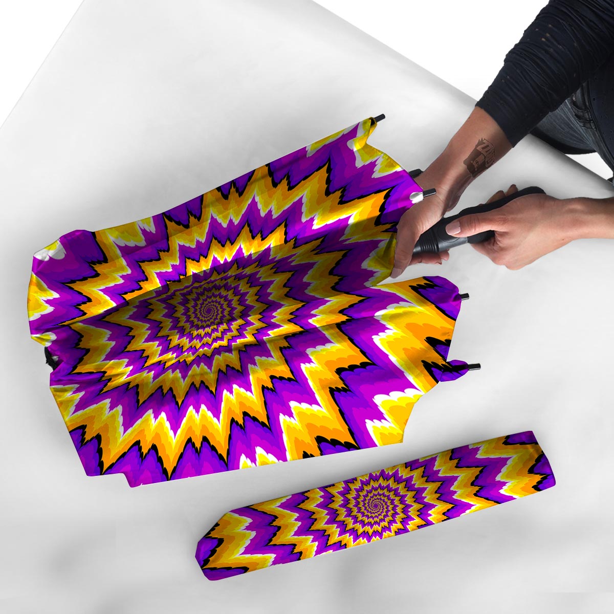 Purple Psychedelic Optical illusion Umbrella-grizzshop