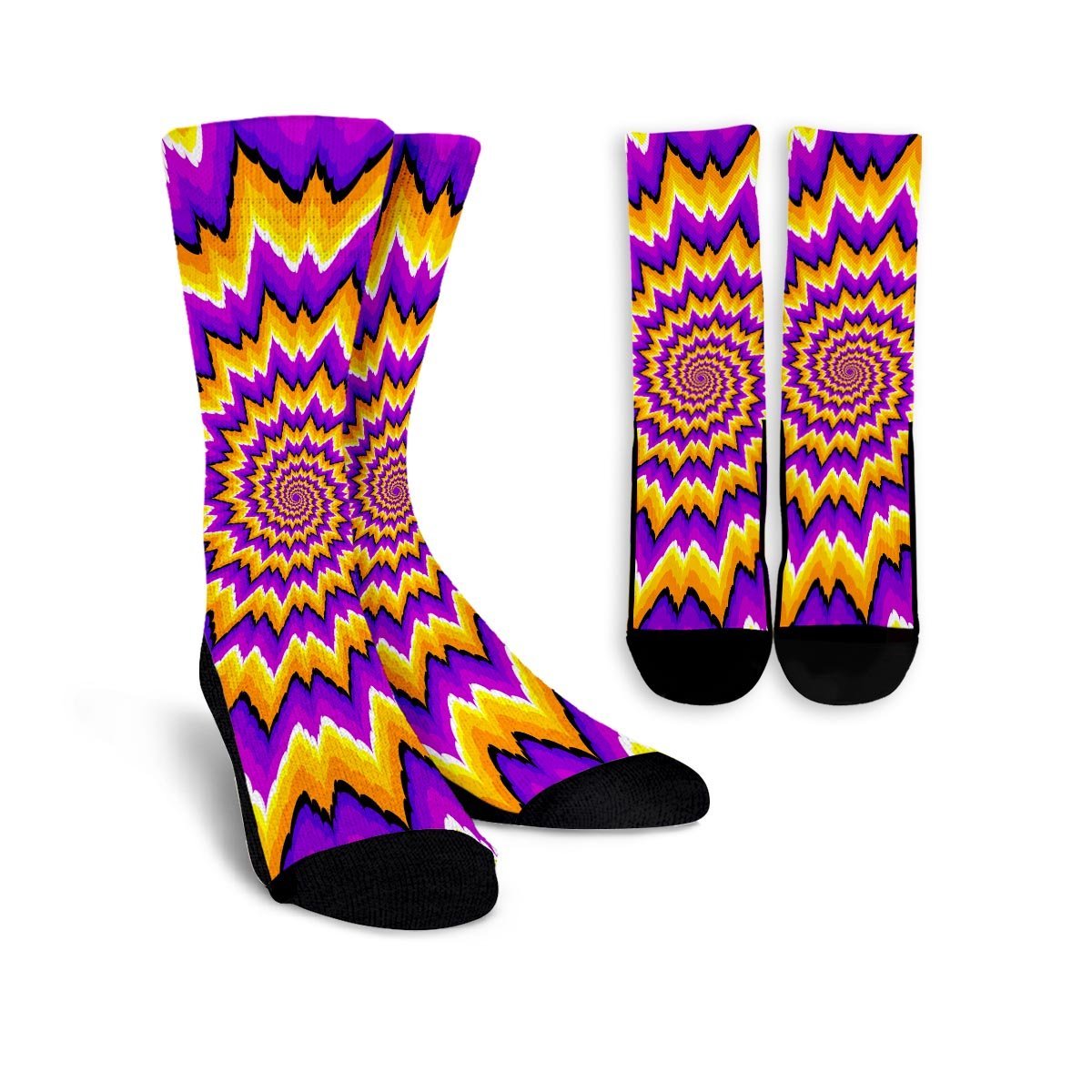 Purple Psychedelic Optical illusion Unisex Socks-grizzshop