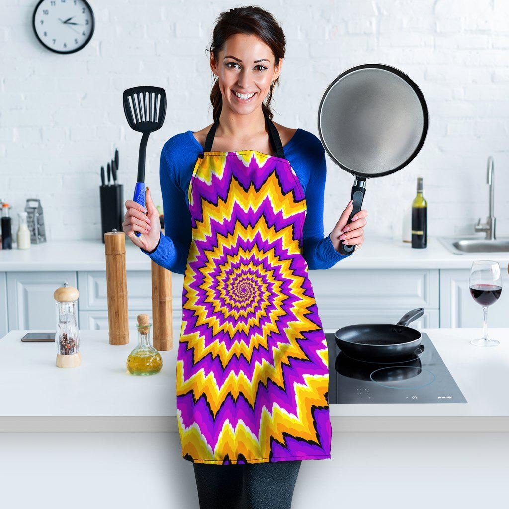 Purple Psychedelic Optical illusion Women's Apron-grizzshop