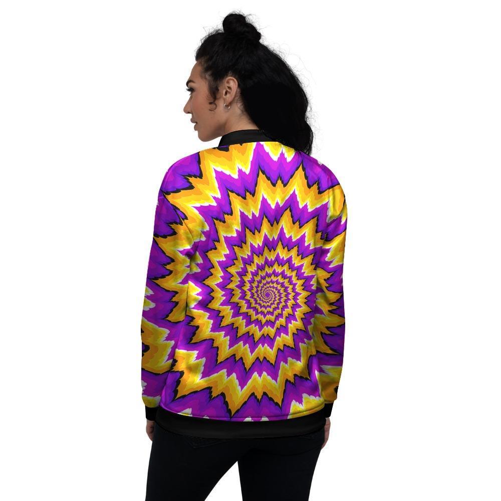 Purple Psychedelic Optical illusion Women's Bomber Jacket-grizzshop