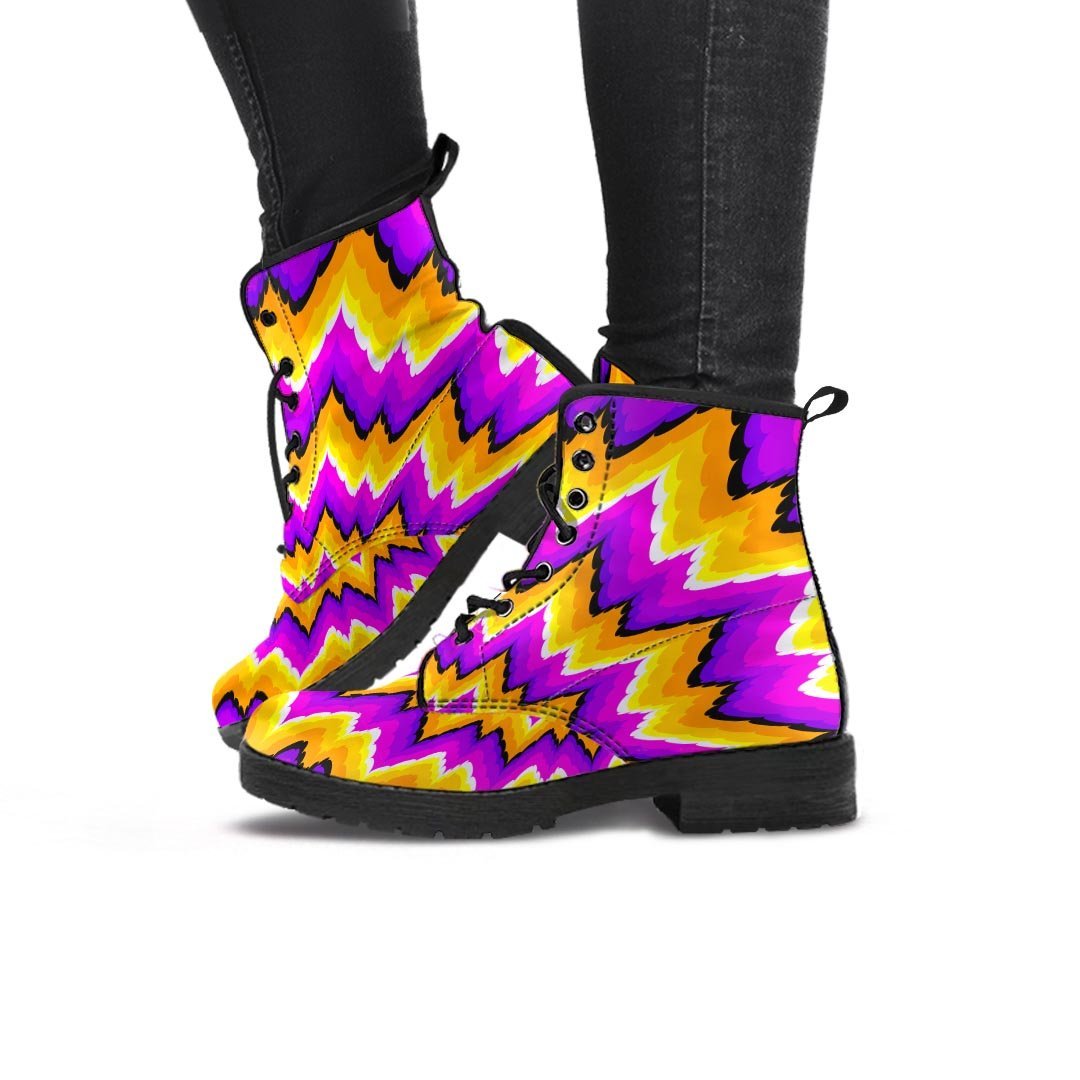 Purple Psychedelic Optical illusion Women's Boots-grizzshop