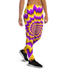 Purple Psychedelic Optical illusion Women's Joggers-grizzshop