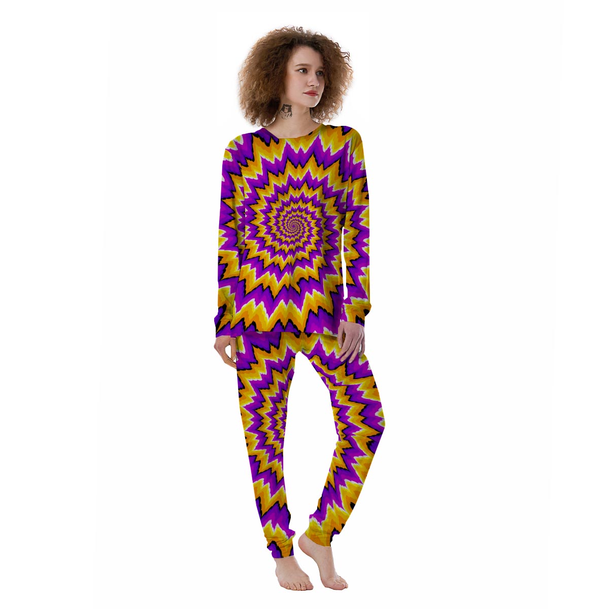 Purple Psychedelic Optical illusion Women's Pajamas-grizzshop