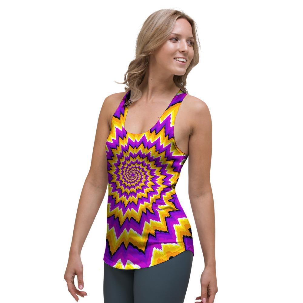 Purple Psychedelic Optical illusion Women's Racerback Tank Top-grizzshop