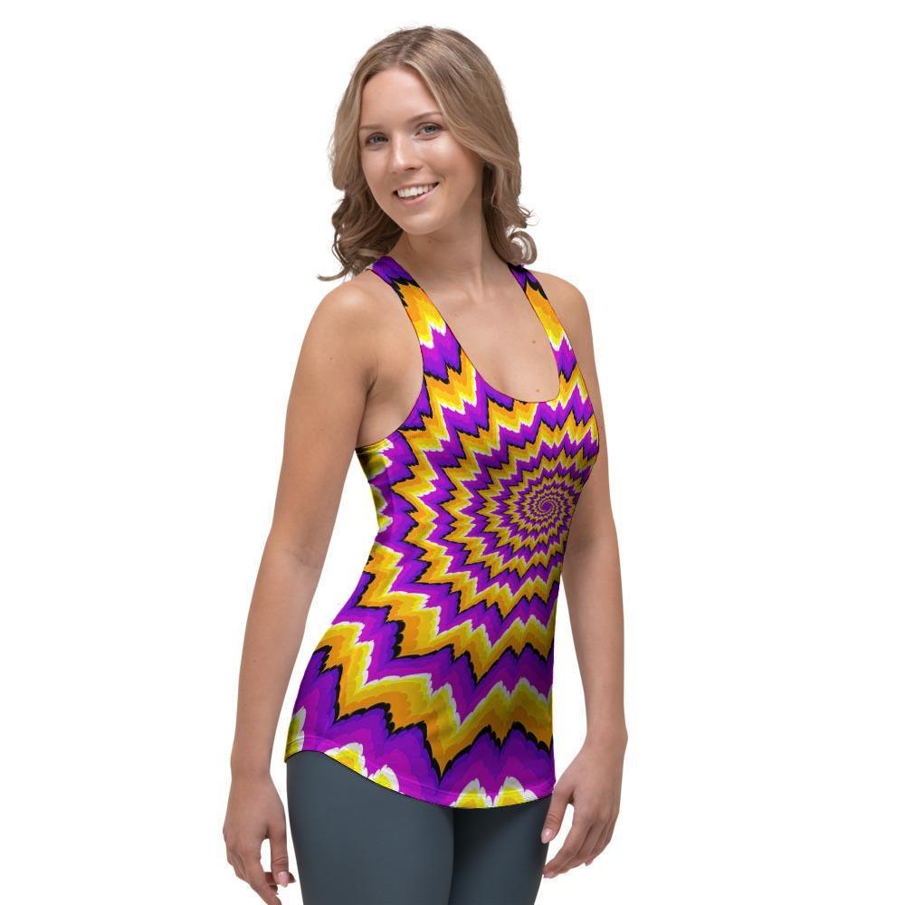 Purple Psychedelic Optical illusion Women's Racerback Tank Top-grizzshop