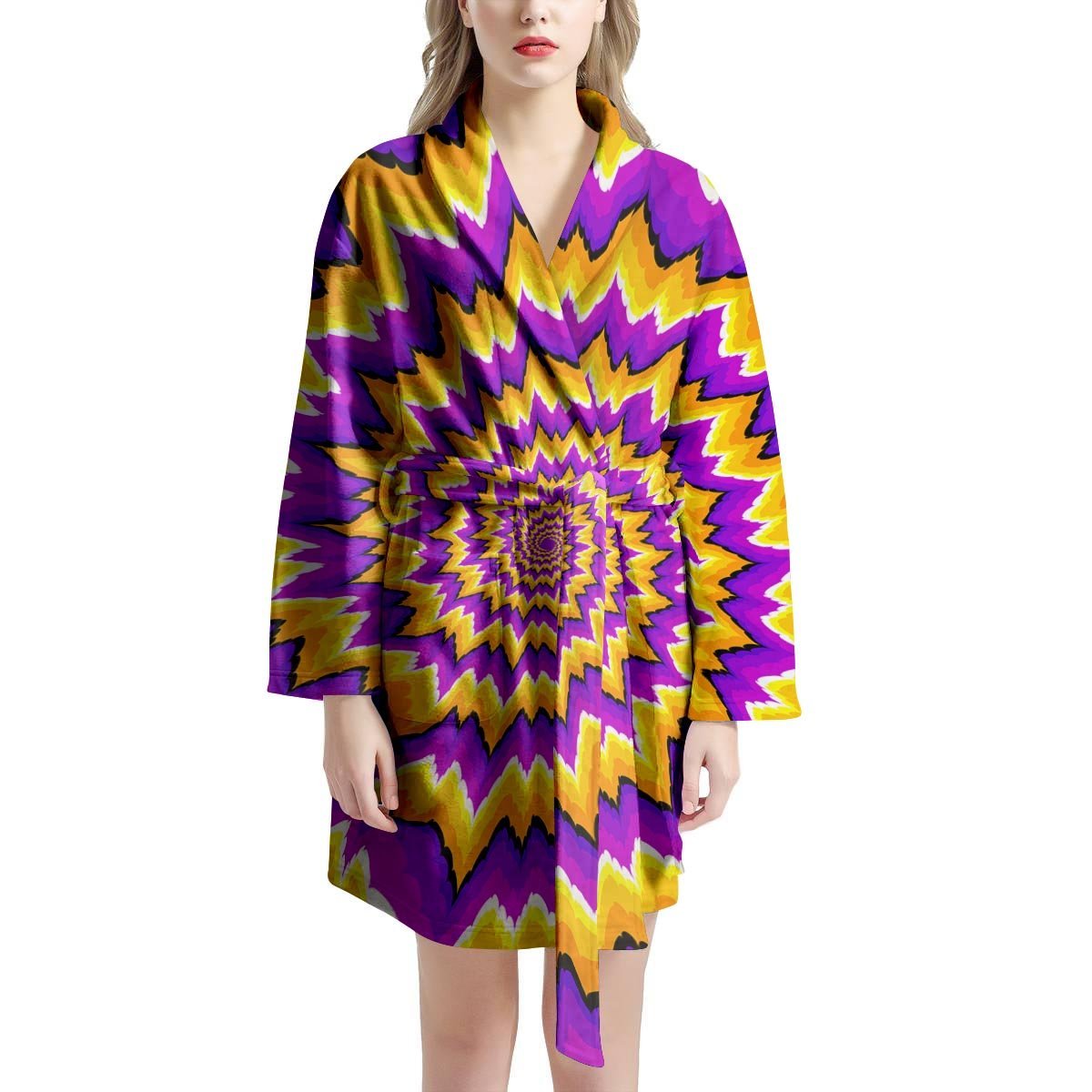 Purple Psychedelic Optical illusion Women's Robe-grizzshop