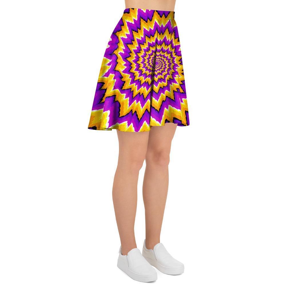 Purple Psychedelic Optical illusion Women's Skirt-grizzshop